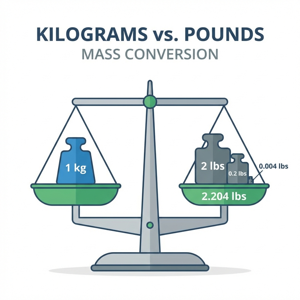 Mass Conversion Scale: Kilograms vs Pounds